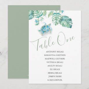 Tropical Sea Turtle Wedding Seating Chart Invitation