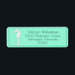 Tropical Seahorse Return Address Label<br><div class="desc">Simple and quite tropical - a seahorse design.  All you need to do is add your name and address to purchase. BUT!  You can change the background colour to anything you like!</div>