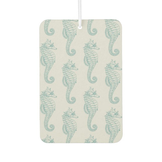 Tropical Seahorses, Seahorse Pattern - Blue Grey Air Freshener (Front)