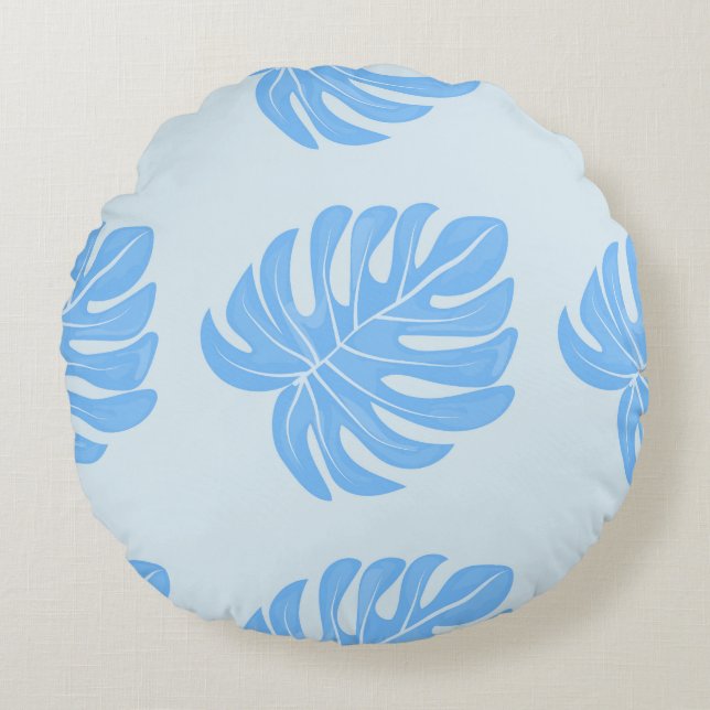 Tropical seamless ethnic pattern with exotic leave round pillow (Front)