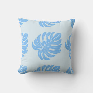 Tropical seamless ethnic pattern with exotic leave throw pillow