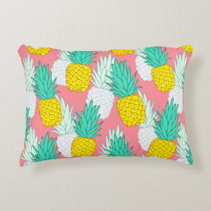 Tropical seamless pattern with exotic pineapples. accent pillow