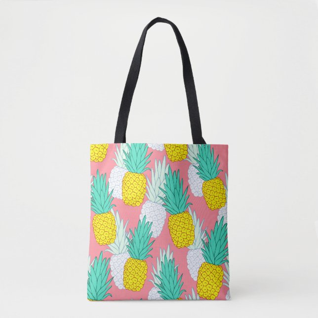 Tropical seamless pattern with exotic pineapples.  tote bag (Front)