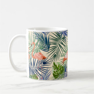 Tropical seamless pattern with flamingo. Botany de Coffee Mug