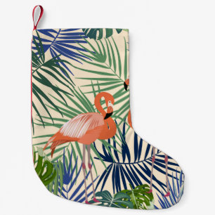 Tropical seamless pattern with flamingo. Botany de Small Christmas Stocking