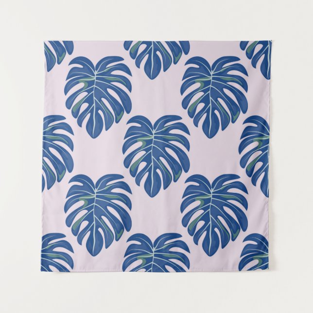 Tropical seamless pattern with leaves. Beautiful t Tapestry (Front)