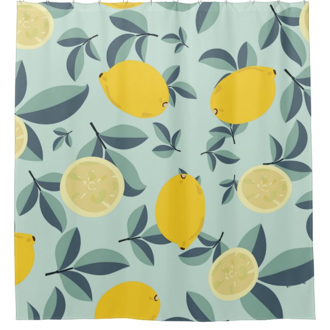 Tropical seamless pattern with yellow lemons (Front)