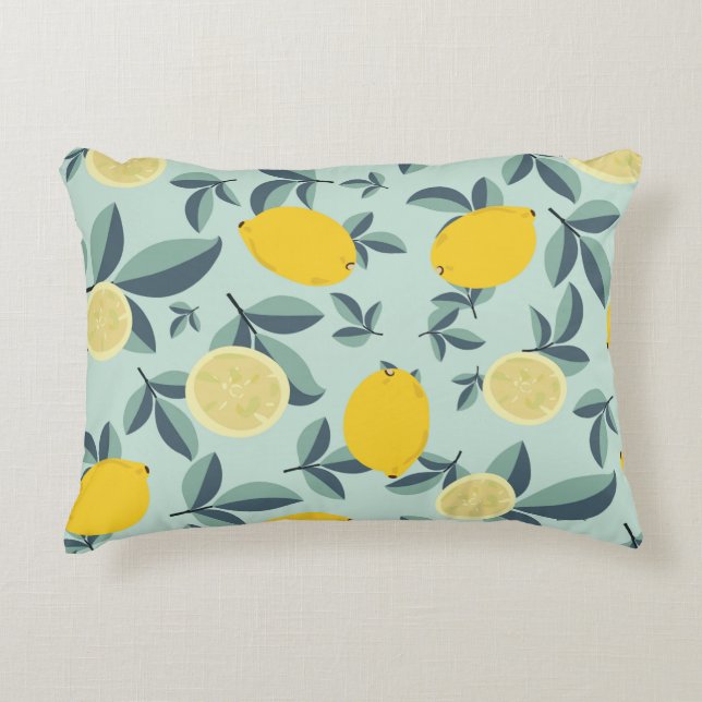 Tropical seamless pattern with yellow lemons accent pillow (Front)