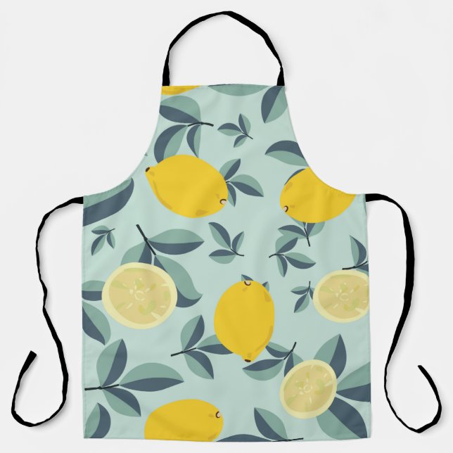 Tropical seamless pattern with yellow lemons apron (Front)