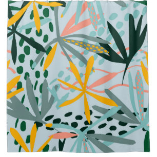Tropical seamless texture with palm leaves, raster
