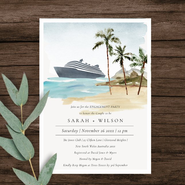 Tropical Seascape Palm Cruise Engagement Invite (Creator Uploaded)
