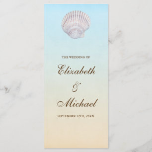 Tropical Seashell Beach Wedding Program