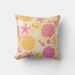 Tropical Seashell Throw Pillow