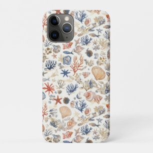 Tropical Seashells & Coral Reef Motif iPhone 11 Pro Case