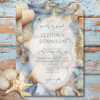 Tropical Seashells Scene Modern Wedding
