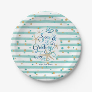 Tropical SEAson's Greetings Party Paper Plate