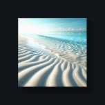Tropical Serene Beach Landscape - Wavy Sand Ripple Canvas Print<br><div class="desc">A breathtaking and peaceful digital landscape featuring perfectly symmetrical sand ripples meeting calm,  translucent turquoise waves. The bright,  airy atmosphere and soft coastal colors evoke a sense of ultimate relaxation and tropical luxury. Perfect for coastal homes,  spa environments,  or as a refreshing focal point in any modern living space.</div>