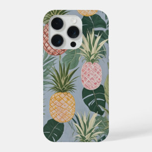Tropical Serenity: Painted Pineapples and Palms iPhone 15 Pro Case