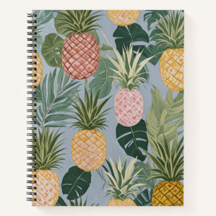 Tropical Serenity: Painted Pineapples and Palms Notebook