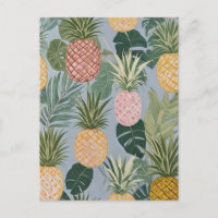 Tropical Serenity: Painted Pineapples and Palms