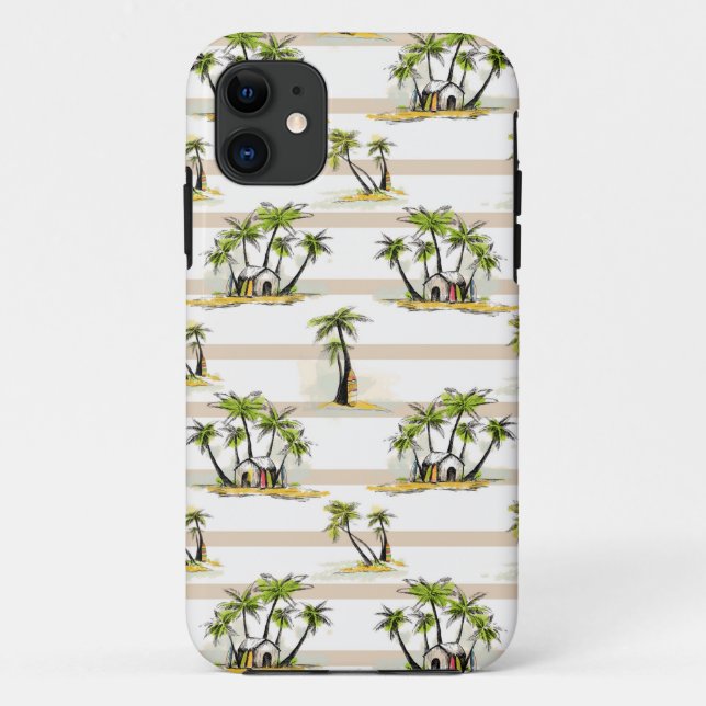 Tropical Shack And Palms Case-Mate iPhone Case (Back)