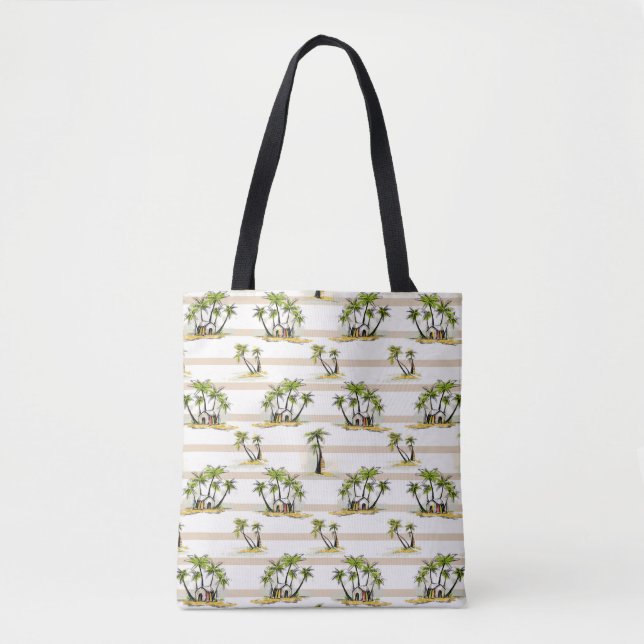 Tropical Shack And Palms Tote Bag (Front)