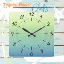 Tropical Shades Square Wall Clock