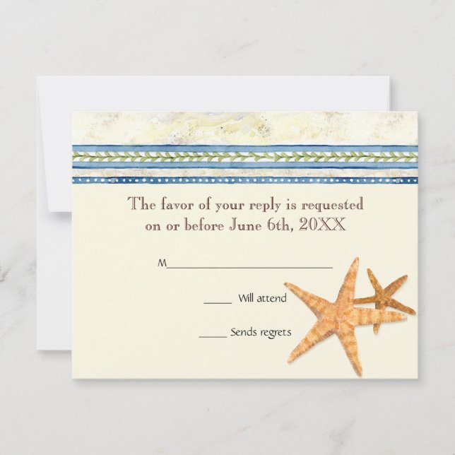 Tropical Shell Paradise  - RSVP Response Cards (Front)