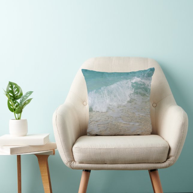 Tropical Shoreline Bliss #1 #ocean #wall #art Throw Pillow (Chair)
