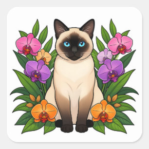 tropical siamese cat stickers