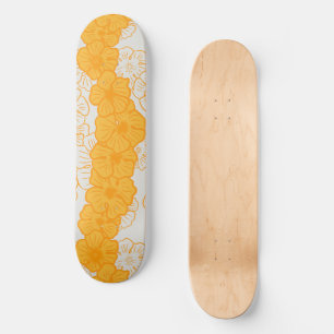 Tropical skateboard hau hibiscus