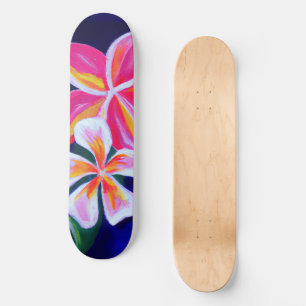 Tropical skateboard plumeria