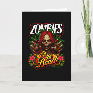 Tropical Skull Girl Horror For Cruise And Vacation Card