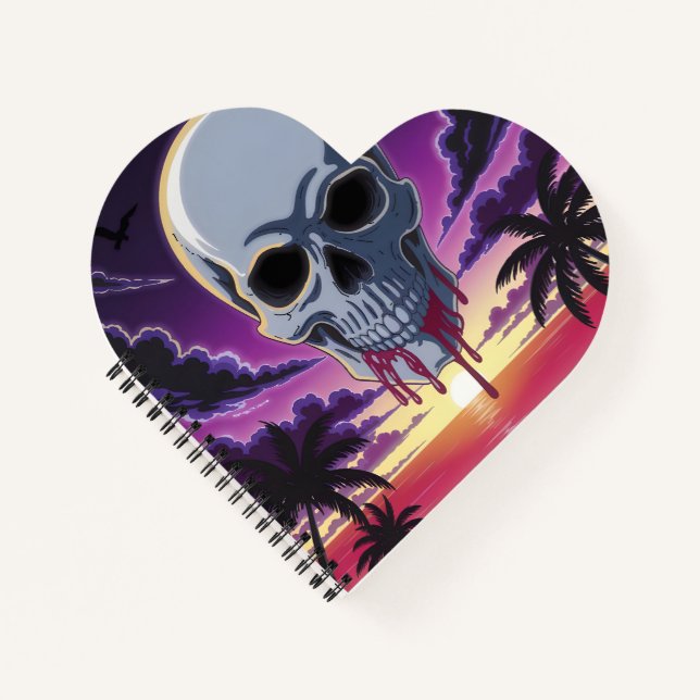 Tropical Skull Sunset Notebook (Front)