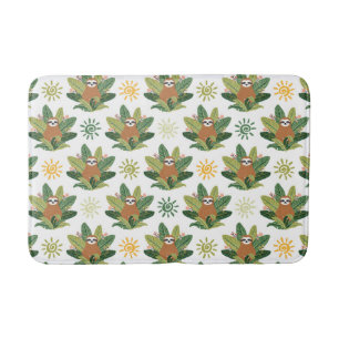 Tropical Sloth Pattern Bath Mat
