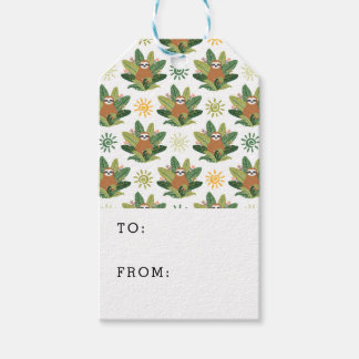 Tropical Sloth Pattern Gift Tags