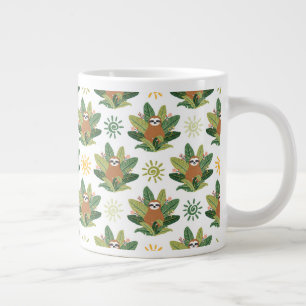 Tropical Sloth Pattern Large Coffee Mug