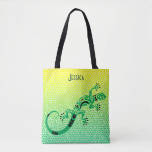 Tropical Snake Scales and Lizard Personalised Tote Bag