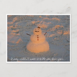 Tropical Snowman Postcard