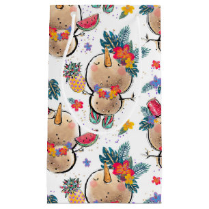 Tropical Snowman White Christmas Bag