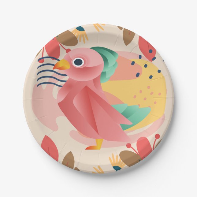 Tropical Songbird In Paradise Paper Plate (Front)