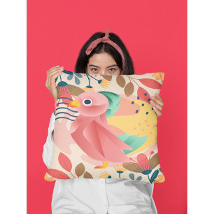 Tropical Songbird In Paradise Throw Pillow
