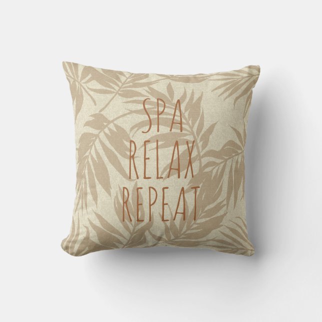 Tropical Spa Coordinates- Areca Palms Reversible Throw Pillow (Front)