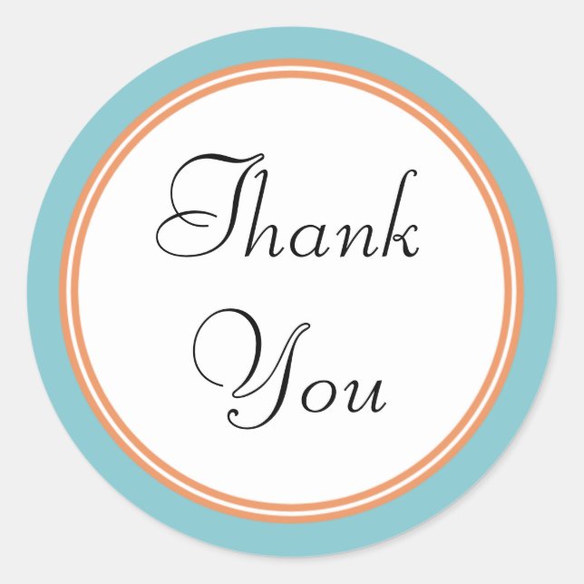 Tropical Spa Teal Thank You Stickers (Front)
