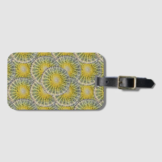 Tropical Sphere Cactus Pattern Luggage Tag (Front Horizontal)