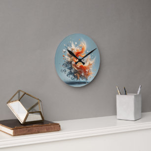 Tropical Splash Round Clock