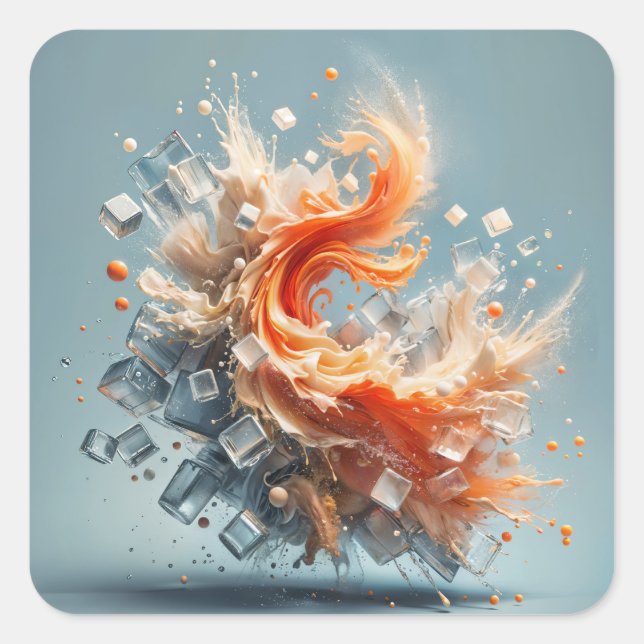Tropical Splash Square Sticker (Front)