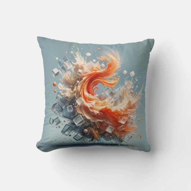 Tropical Splash Throw Pillow (Front)