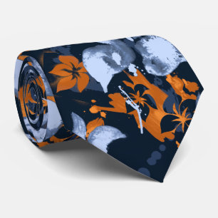 Tropical Splat Handpainted Hawaiian 2-sided Print Tie