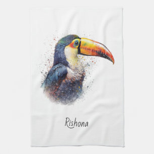Tropical Splendour Toucan, custom Kitchen Towel
